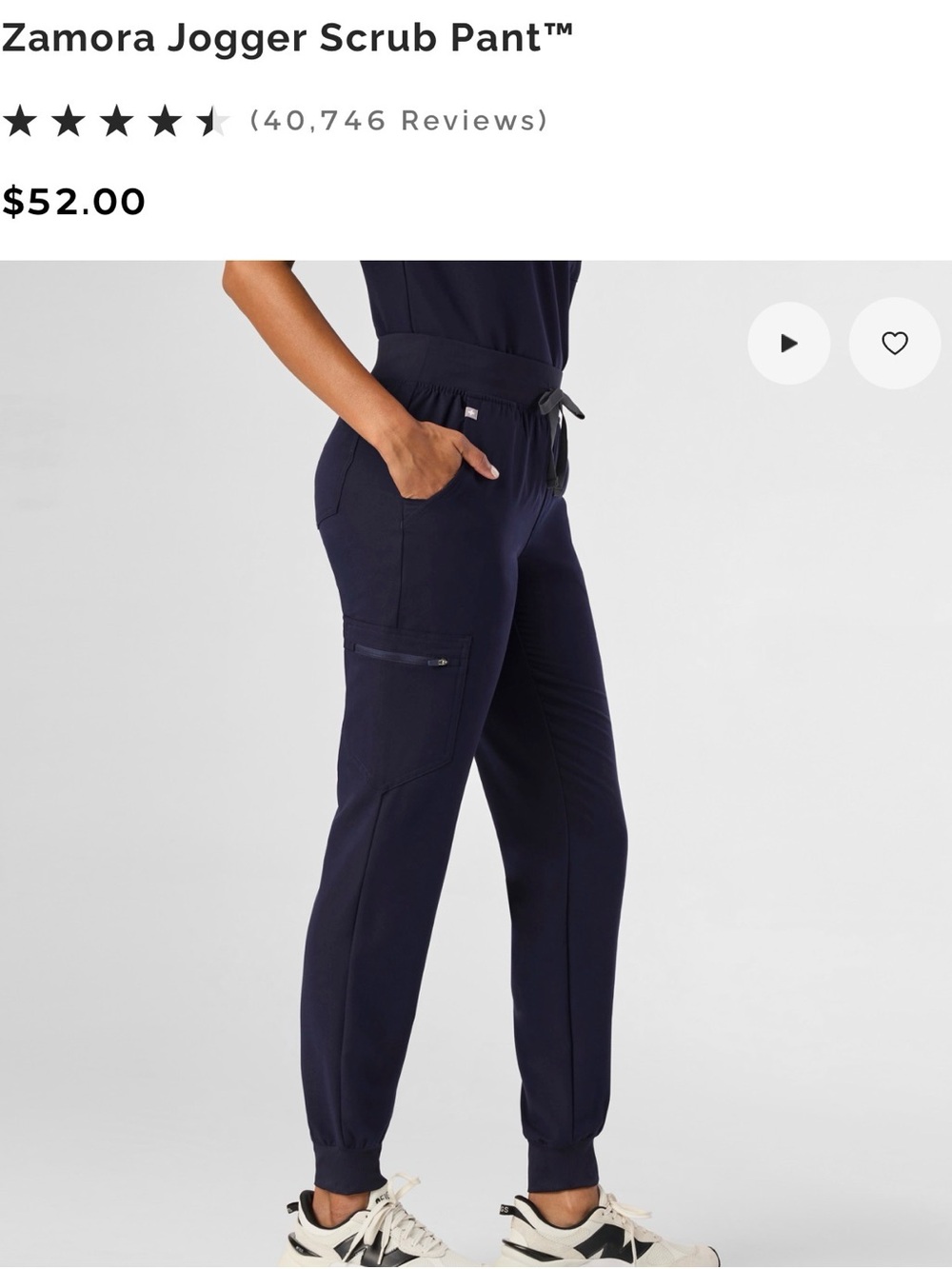 Figs Navy Zamora Bottoms ST